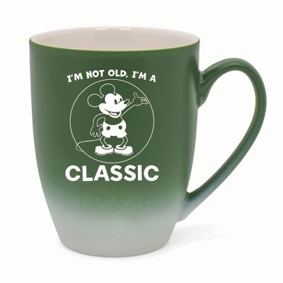 Elanze Designs I'm Not Old I'm A Classic Two Toned Ombre Matte 10 ounce New Bone China Coffee Tea Cup Mug, Green and White