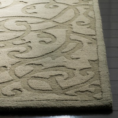 Hand-Tufted Sage Wool Square Area Rug, 6' x 6'