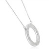 Pompeii3 5/8Ct Natural Round Diamond Circle Pendant White or Yellow Gold Necklace 3/4" - 2 of 4