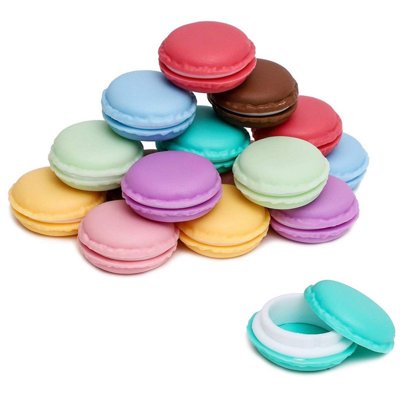 Juvale 16 Pack Macaron Jewelry Box, Colorful Mini Storage Containers for Accessories, Travel, Cute Pill Organizer, 8 Colors, 1.7 In, 1 of 9