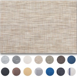 Aoibox Placemats Set of 4 - Woven Vinyl Dining Table Mats, Easy Clean & Washable for Indoor and Outdoor Use, Stylish Caramel Color - 1 of 4