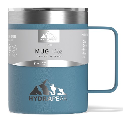 Hydrapeak 14oz Stainless Steel Coffee Mug with Handle and Lid