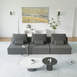 120" Luxury Modular Floor Sofa with Convertible Design, High-Resilience Foam Filling, and Free Combination Layout - 1 of 4