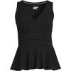 Lands' End Women's Regular Size Sleeveless LWCM Lattice Peplum VNeck Top - 3 of 4