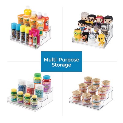 iDESIGN Linus Plastic Stadium Spice Racks Tiered Organizer Clear: Kitchen Cabinet Storage, Hand Wash, 10x9x4 inches — фото 6