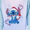 Disney Stitch Christmas Pajamas Kid's Candy Cane 2 Piece PJ Lounge Set (6) Blue - 3 of 4