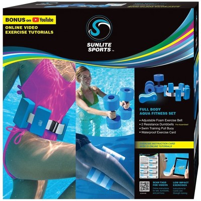 Sunlite Sports Water Workout Combo Set, High Density Water Weight, Swim Belt, Soft Padded, Water Aerobics, Aqua Therapy, Pool Fitness, Water Exercise