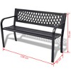 vidaXL Patio Bench 46.5 in. Steel Black - 4 of 4