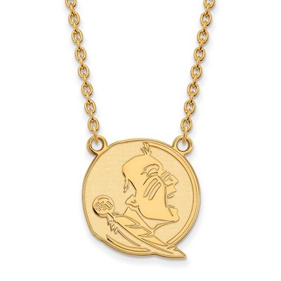 Black Bow Jewelry 10k Yellow Gold Florida State Seminoles NCAA Necklace 18 Inch