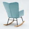 Rocking Chair Soft Velvet Fabric Rocking Chair For Nursery,Comfy Wingback Rocker Chair With Solid Wood Base Indoor Rocking Chair-Maison Boucle - 4 of 4