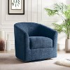Liria Wooden Upholstered Barrel Chair for Livingroom with Metal Swivel Base| ART OF LIVING DESIGNS - 2 of 4