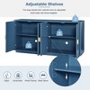 60" Buffet Sideboard Cabinet With Storage, Modern Storage Cabinet With 4 Doors, Adjustable Shelves And Wooden Triangular Handles - 4 of 4