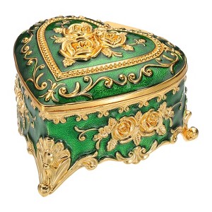 Unique Bargains Vintage Metal Dressing Table Wedding Birthday Gift Home Decor Box 1 Pc - 1 of 4