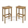 GDFStudio Pensacola Outdoor Acacia Wood 30 Inch Backless Barstools (Set of 2) - 2 of 4