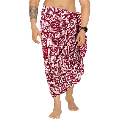 HAPPY BAY Men's SarongBeach Cover Ups Wraps Swim One Size Pink Geometric