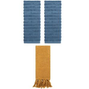 REGALWOVEN 3 Packs Absorbent Soft Solid Cotton Bathroom Hand Towels 14" x 30" - 1 of 4