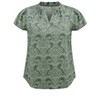 GRACE & GRANDEUR Women's Plus Size Ruffle V Neck Floral Printed Short Sleeve Vacation Casual Blouses - 4 of 4