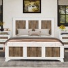 NicBex Farmhouse Wooden Full/Queen Platform Bed Frame with High Headboard and Footboard,Solid Wood Slats Support,No Box Spring Needed,Easy Assembly - 2 of 4