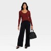Women's Ribbed Seamless Long Sleeve Top - A New Day™ - 3 of 4