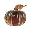 VIP Mini Glass Amber Harvest Fall Pumpkin Tabletop Decorations Set of 3 - 2 of 3