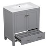 NicBex 30" Bathroom Vanity with Sink, Bathroom Cabinet Storage with 1 Functional Drawers and 1 Spacious Cabinet for Bathroom, Gray - 2 of 4