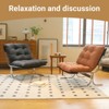 Faux Leather Armchair, High Back Modern Accent Chair with Metal Legs, Oversized Sofa Chair with Soft Padded - ModernLuxe - 2 of 4