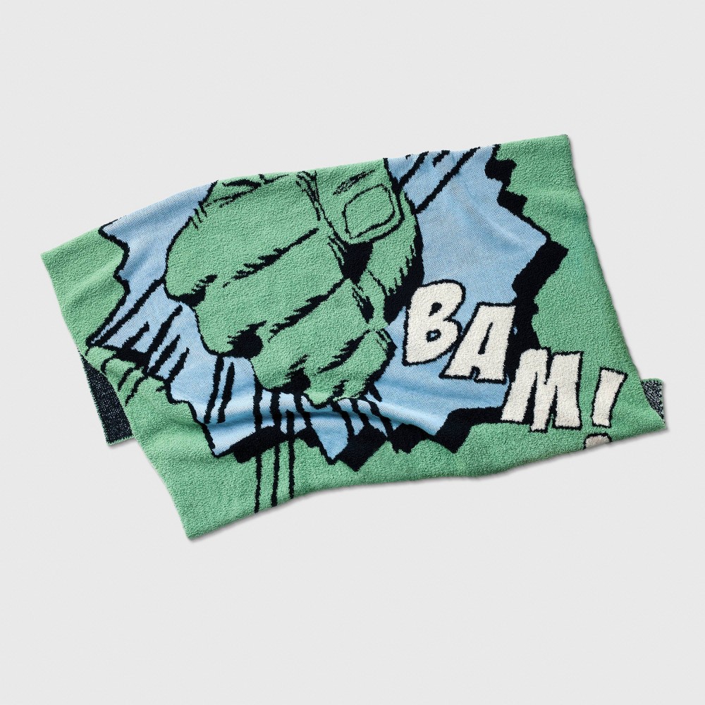 Photos - Duvet Marvel Hulk Fist Knit Kids' Throw Blanket - The Marvel Collection by Pillowfort™