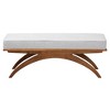 Orella Fabric and Wood Bench Light Gray/Walnut Brown - Baxton Studio: Japandi Inspired, Button-Tufted, Foam-Padded - 3 of 4