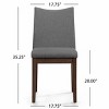 Coolbibila Mid Century Modern Armless Fabric Upholstered Dining Chairs Set Of 2,Solid Wood Legs High Back Kitchen Dining Room Chairs - 4 of 4