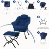 Lazy Chair, Comfy Reading Chair w/ Ottoman - Ergonomic Armrests, Washable Cover - Perfect for Small Spaces, Bedroom & Living Room - 4 of 4
