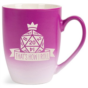 100 North Dice 10 Ounce Pink and White Two Toned Ombre, Comfortably Fits Your Hands, Ceramic Tea Coffee Cup Mug, That's How I Roll - 1 of 1