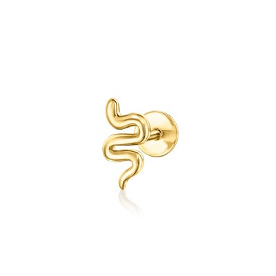 Pure Collection by Ross-Simons 14kt Yellow Gold Petite Snake Flat-Back Stud Earrings
