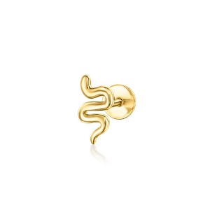 Pure Collection by Ross-Simons 14kt Yellow Gold Petite Snake Flat-Back Stud Earrings - 1 of 4