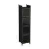 VYNXARIA Modern Dark Green Three-Tier Glass Door Storage Cabinet - 3 of 4