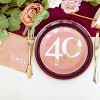 Jollity & Co. - 40th Birthday Dessert Plates in Blush - Pack of 8 Paper Plates - 2 of 2