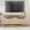 TV Stand for TVs Up to 70 Inch, White Long Entertainment Center with 4 Door and Open Shelf Storage, Rustic Brown Television Consoles Stands - 2 of 4