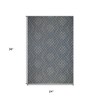 2' X 3' Gray and  Geometric Stain Resistant Indoor Outdoor Area Rug - 3 of 4