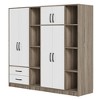 6-Door Wardrobe with shelves and drawers,  Gray - 4 of 4