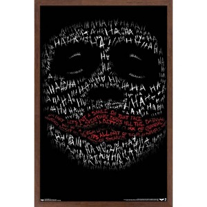 Trends International DC Comics Movie - The Dark Knight - The Joker Face In Text Framed Wall Poster Prints - 1 of 4