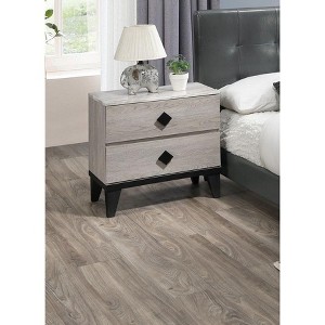 CAVINAS Contemporary Nightstand with 2 Drawers Bedside Table with Wood Legs for Bedroom, Living Room - 1 of 4