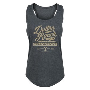 Women's - Yellowstone - Dutton Ranch Wild Angry Graphic Racerback Tank - 1 of 4