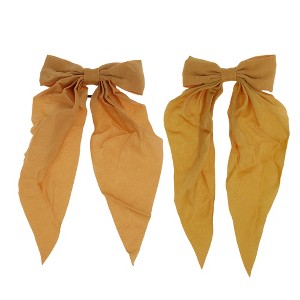 Unique Bargains Solid Bow Ribbon Hair Elastic Band Duckbill Hair Clips 2 Pcs - 1 of 4