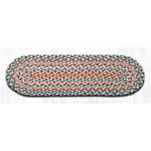 Earth Rugs Oval Stair Tread Multi – 27"x8.25" Hand-Braided Natural Jute Rug - 1 of 3