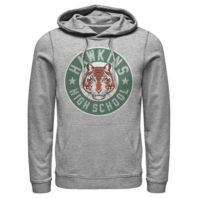 Men s Stranger Things Hawkins High School Tiger Mascot Pull Over Hoodie Target