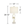 360 Lighting Liza 26 1/2" Tall Luxe Modern Glam Table Lamps Set of 2 Gold Living Room Bedroom Bedside Nightstand House Kitchen Entryway White Shade - 4 of 4