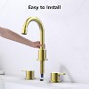 PAGED Widespread Bathroom Faucet 8 Inch Lavatory Faucet with 360°Swivel Spout and Pop Up Drain Assembly, 3 Hole Faucet for Bathroom - 2 of 4