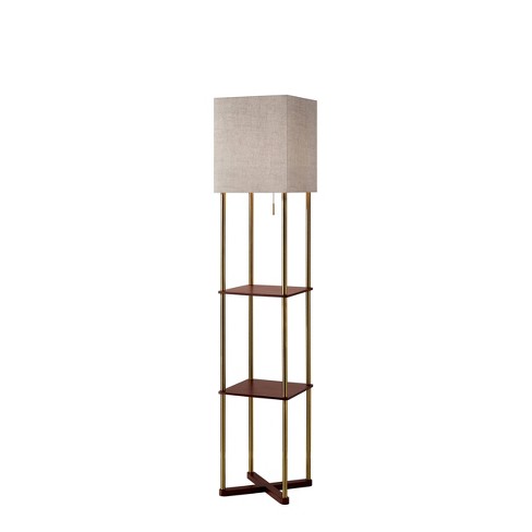 62 25 Harrison Shelf Floor Lamp Brass, Floor Lamp With Shelves Target