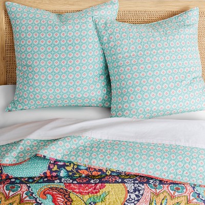 Jules Medallion Quilted Cotton Euro Shams Set of 2