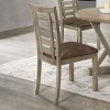 Coolbibila French Country Style Dining Chairs Set of 2,Antique Slatted Back Dining Chair Solid Wood And Upholstered Kitchen Dining Chair - 2 of 4