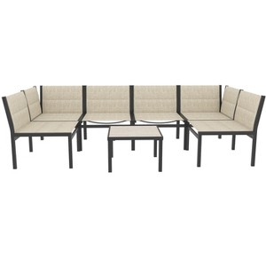 Cesicia Modern 7-Piece White Outdoor Patio Sofa Set For Backyard, Poolside, Indoor - 1 of 4
